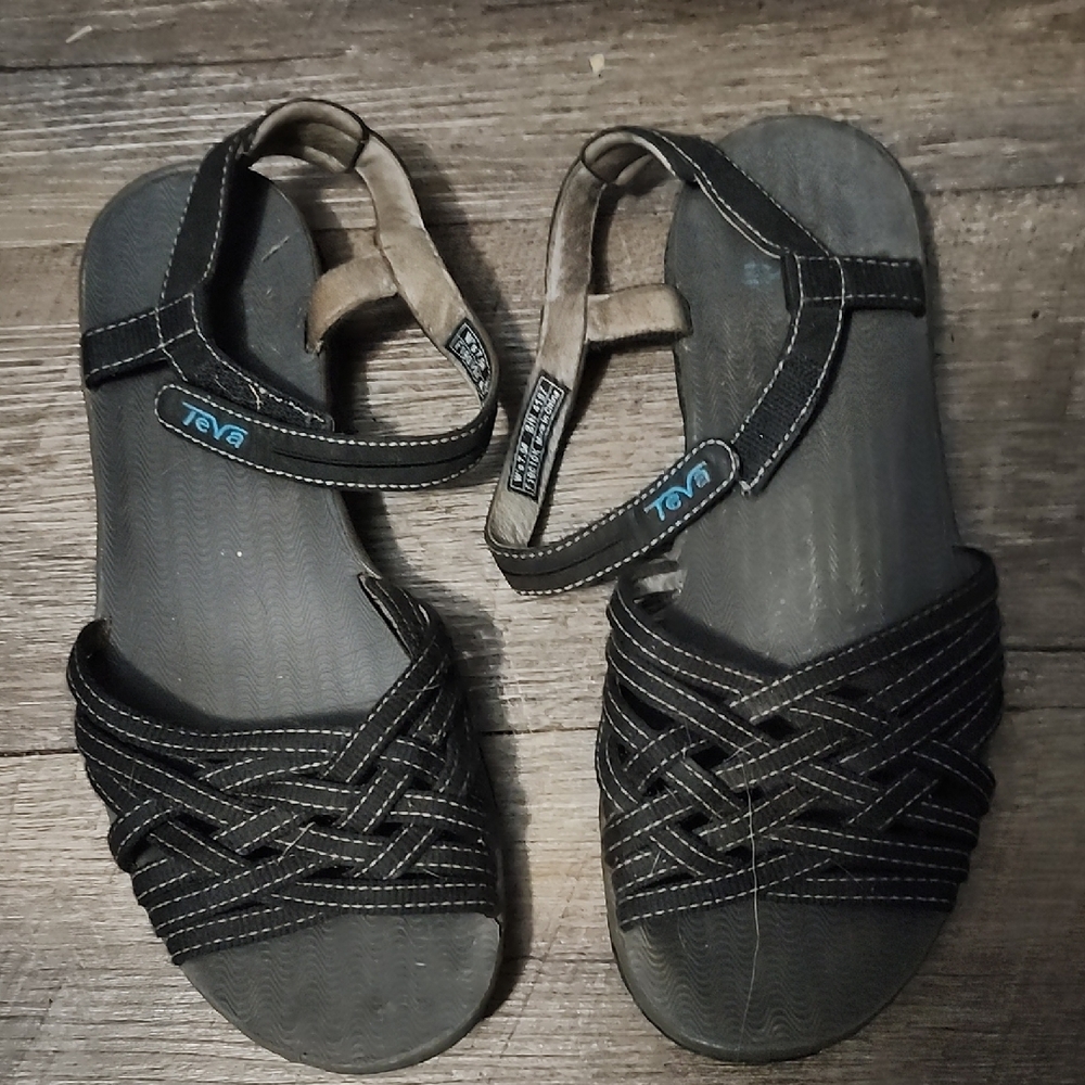 Teva Black Strappy Sandals